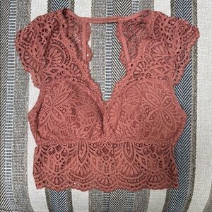 NWOT Gilly Hicks Salmon Pink lace bralette top